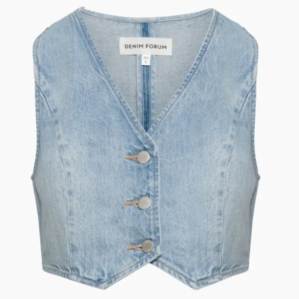 Aritzia The '90s Mia Cropped Denim Vest - Image 6