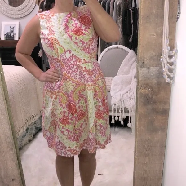 Lolly Wolly Doodle sz 6 pink floral paisley dress - Image 2