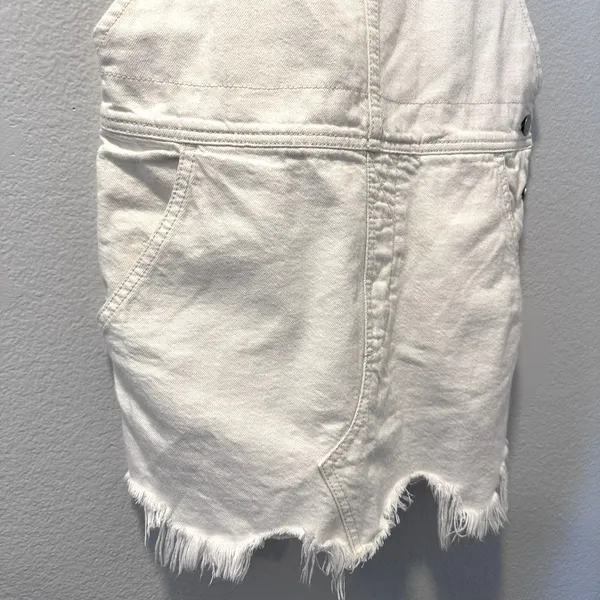 Free People Women's Size-0 Torn Up Jumper Dress‎ Skirt Overall White - Image 9
