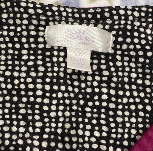 Secret Treasures BlacK & White With Pink Accent Pajama Set - Image 2