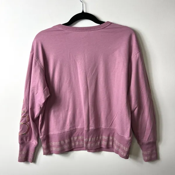 Disney World 50th Anniversary Sweatshirt Mauve Iridescent‎ Logo Womens Medium - Image 6
