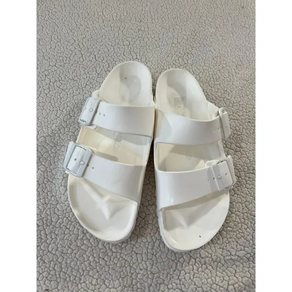 Birkenstock Arizona EVA Sandals White Slip On Water Resistant Size 38 - Image 7