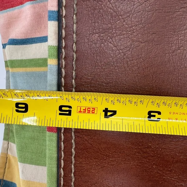 Fossil striped braided handle shoulder bag colorful magnetic closure casual - Image 10