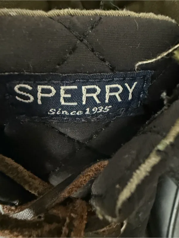 Sperry Black Quilted Duck Boots Lace Up Zipper Womens 7(B221) - Image 8