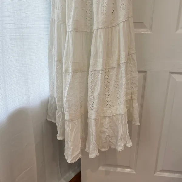 Free People Mockingbird White Eyelet Tiered Maxi Dress - Image 13