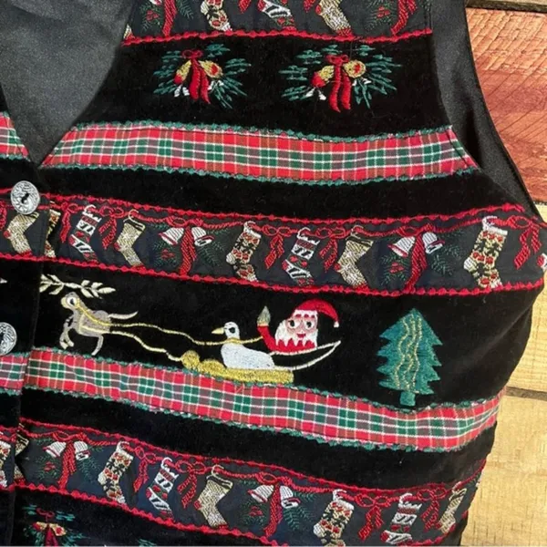 Paul Harris Design Christmas Vest Size‎ Medium Black - Image 4