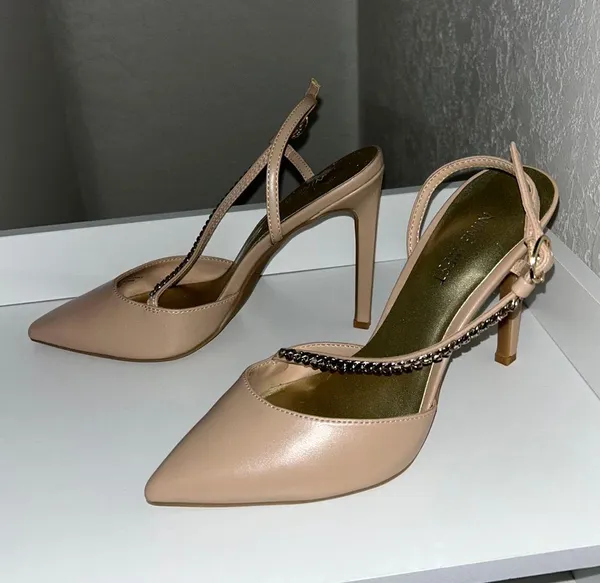 Nine West Nude Strapped Heels - Image 2
