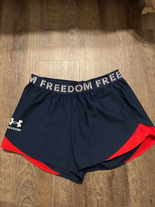 Under Armour with Navy and Red Trim Athletic Shorts - Image 5