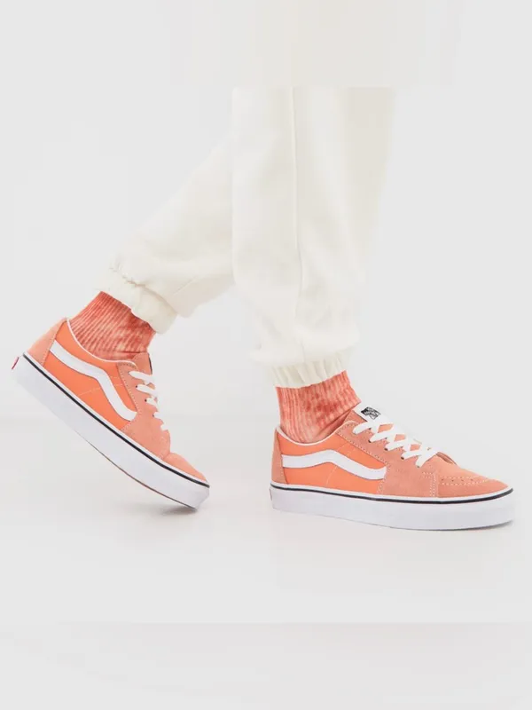 Vans Old Skool Suede Canvas Classic Skateboard Sneakers, Melon Orange/ White,7.5 - Image 6