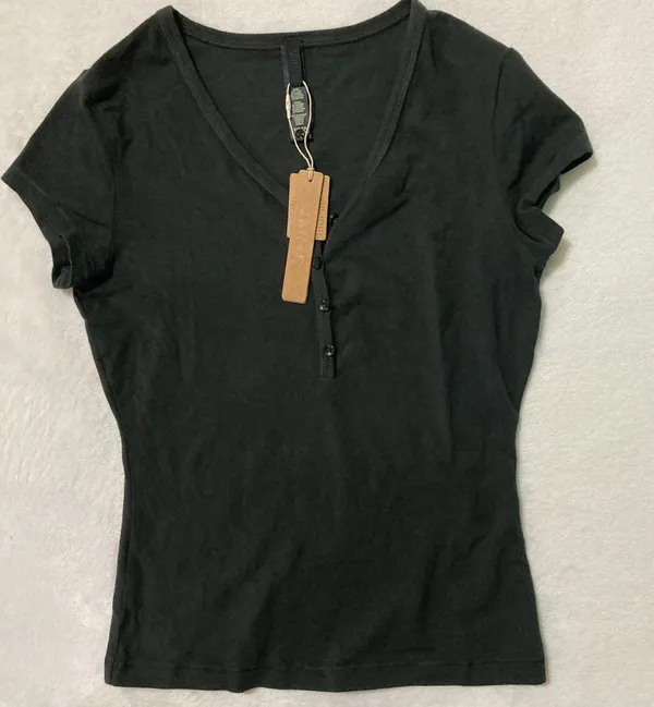 SKIMS New Vintage Henley T-Shirt S - Image 3