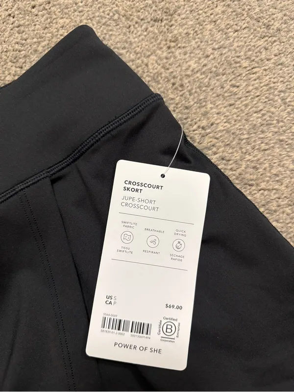 NWT Athleta Black Crosscourt High Rise 14" Skort size S - Image 5