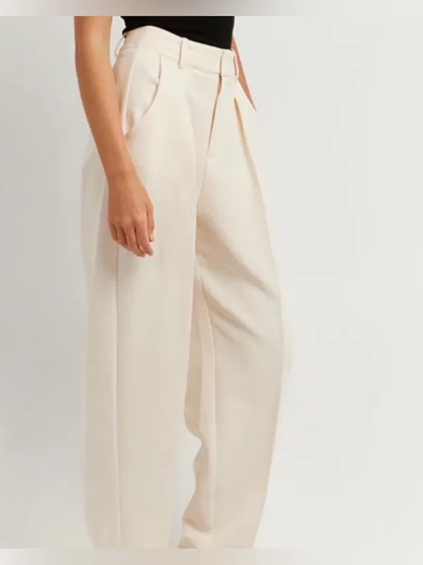 Dissh Jackson Tapered Trouser Pants 2 Cream Minimal Clean Girl Scandi Work Chic - Image 2