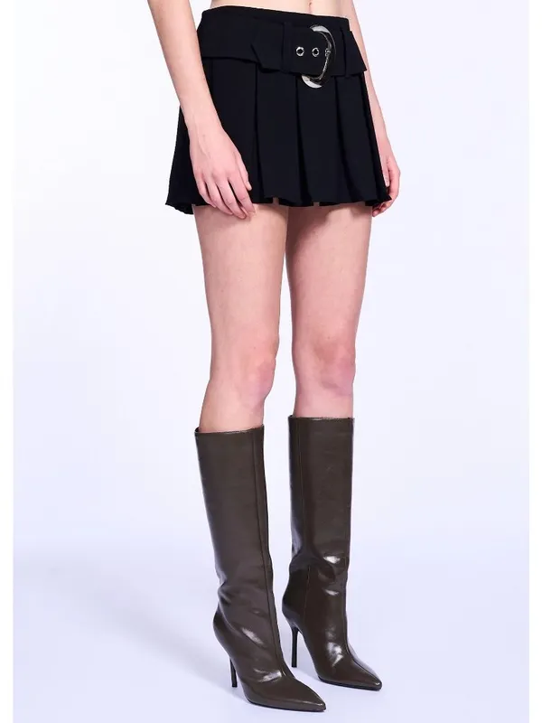 Amanda Uprichard Josie Skort in Black Medium Womens Mini Skirt Shorts - Image 14
