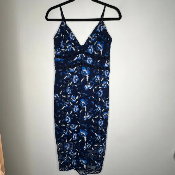 Bardot Saphire Floral Midi Dress Size Small - Image 2