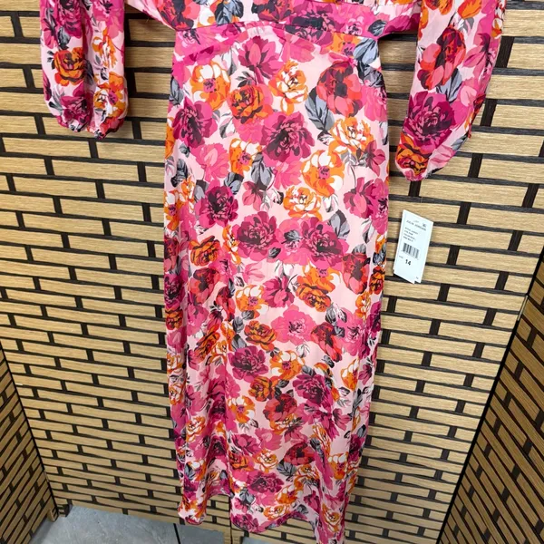 Julia Jordan Pink Floral Cutout Back Midi Dress Size 14‎ - Image 6
