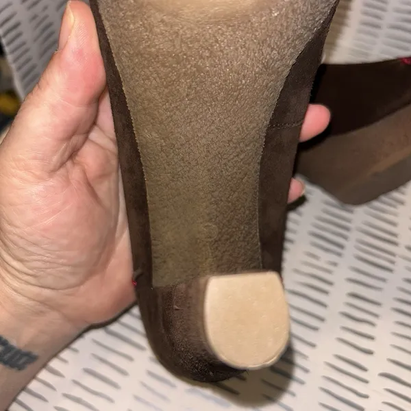 Anthropologie Holding Horses Heels Womens‎ 39 Platform Pump Brown Moc Toe Casual - Image 10