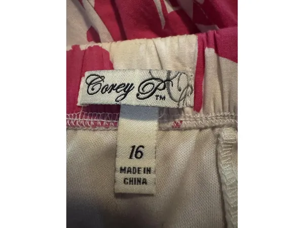Corey Lynn Pink and White Floral Dress Size 16 - Image 7