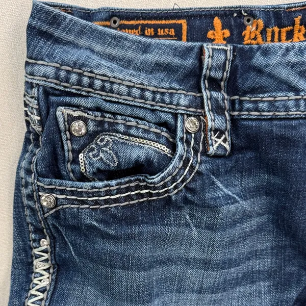Rock Revival Blue Straight Leg Jeans - Image 6