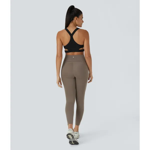 Halara Low Support Crossover Hem Cut Out Racerback Yoga Pilates Sports Bra Blk S - Image 5