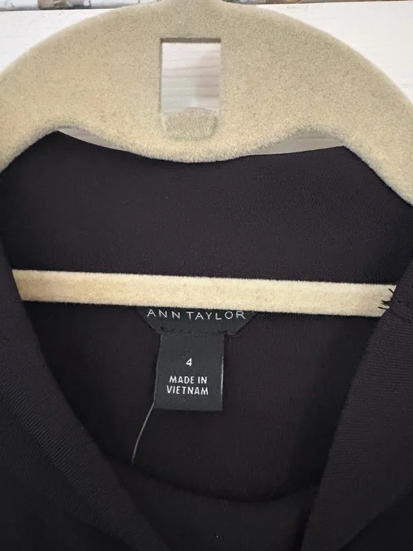 NWT!! Ann Taylor Long Sleeve Mock Neck MIDI Dress in Black with Waist Tie - Image 5