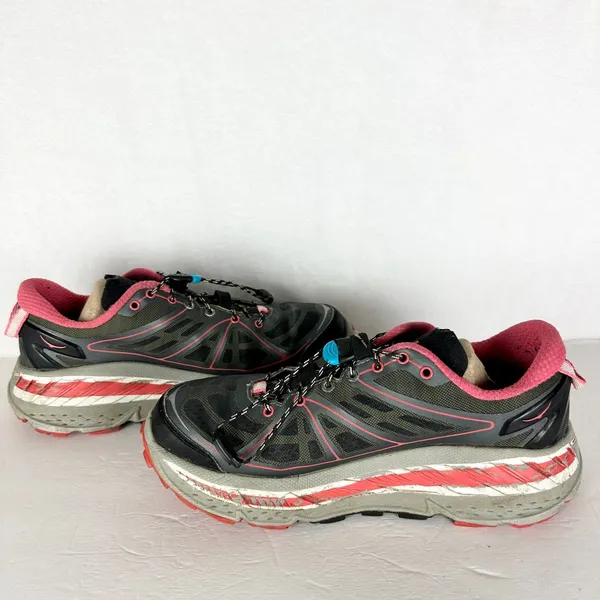 Hoka One One Women's Stinson ATR Trail Running Shoe Size 7 Hiking Gray Red - Image 3