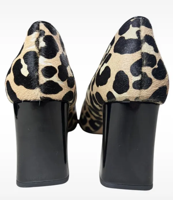 Michael Shannon Mob Wife Vibes Leopard Print Calf Hair Pumps Heels Size 8 Indie Sleek - Image 4