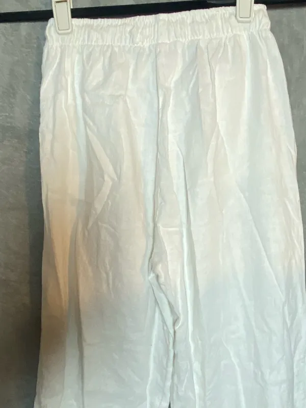 White Made in Italy Coastal Breathable quiet luxury White Pants Boho‎ Small - Image 8