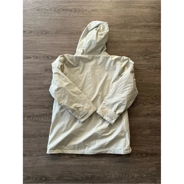 Outbrook Fleece Lined Rain Jacket Womens Medium Cream Hooded Utility Coat - Image 9