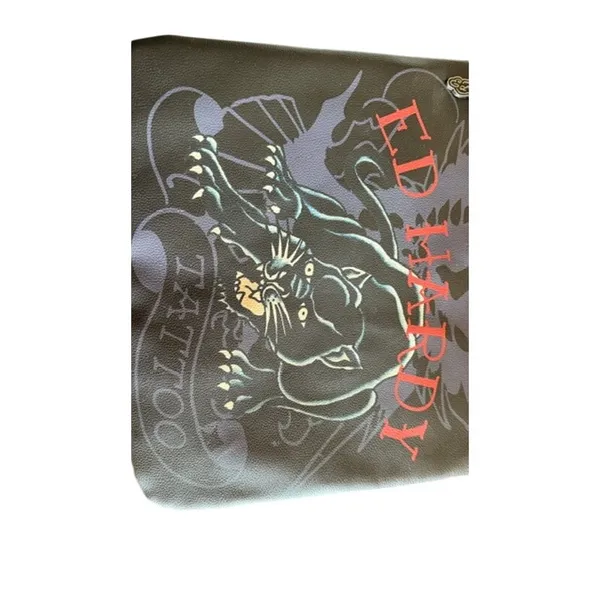 Ed Hardy Panther Tattoo Tote Bag Black Red Shoulder Purse Built-In Zip Pouch - Image 4