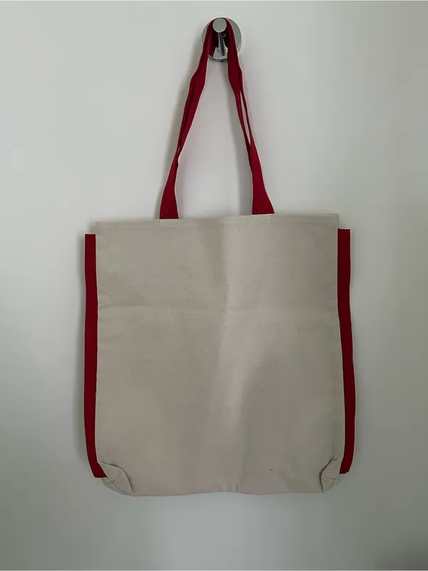 Red Lip Print Large Canvas Tote Bag Stylish and Trendy - Image 5