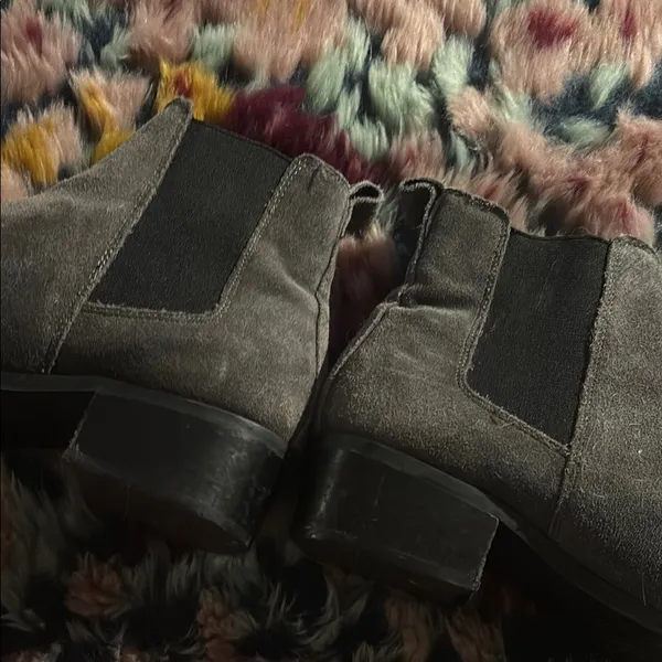 Gray Suede Chelsea Ankle Boots - Image 5