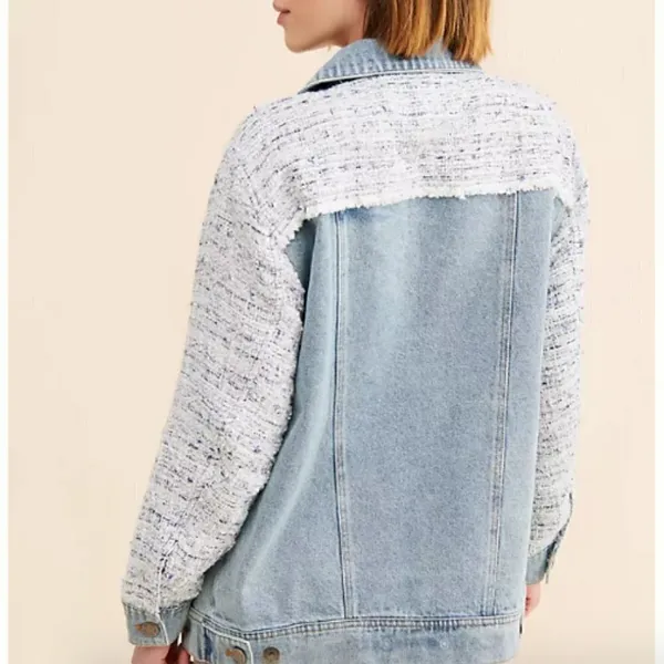 NEW BB Dakota Festival Mixed Media‎ Jacket Blue Size XL - Image 6