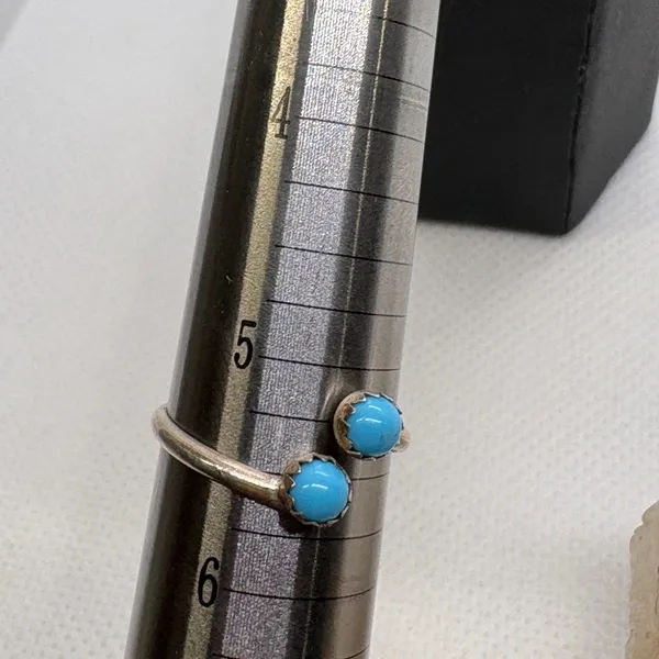 Sterling Silver Kingman Turquoise Adjustable Bypass Ring Size 5.5 0.83g - Image 8