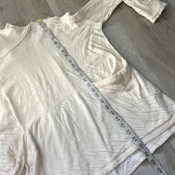 Free People Top mockneck baggy oversize womens Cream (large) boho artsy lagenlook - Image 6