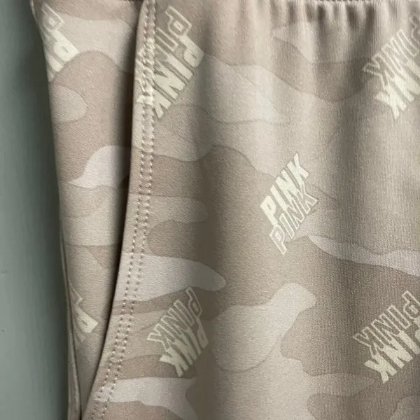 Pink Active Camo Logo Joggers Size Small Pull On Athleisure Athletic Leggings - Image 3