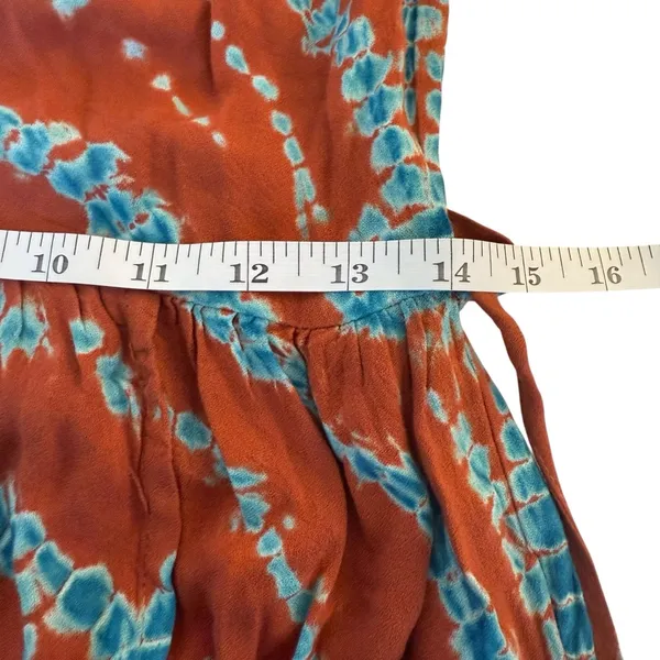 YFB Young Fabulous & Broke Sleeveless Rust‎ Orange & Blue Maxi Dress Med Tie Dye - Image 11