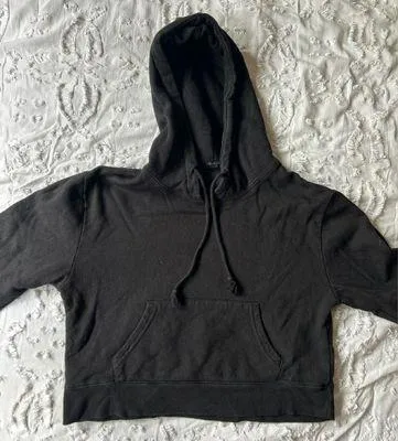 John Galt Black S Cropped Hoodie - Image 2