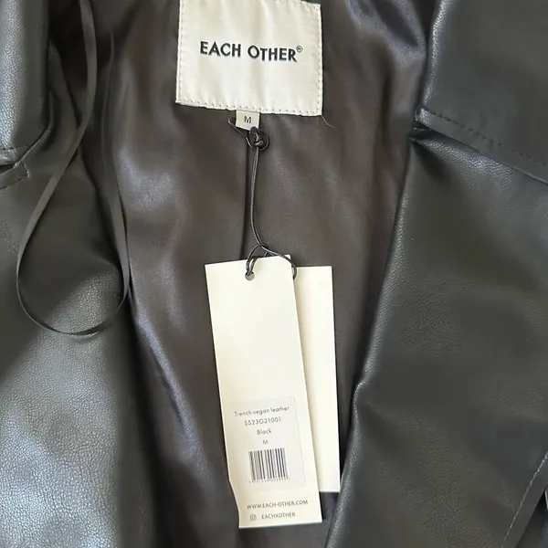 Each Other vegan leather trench coat Black Size M - Image 2