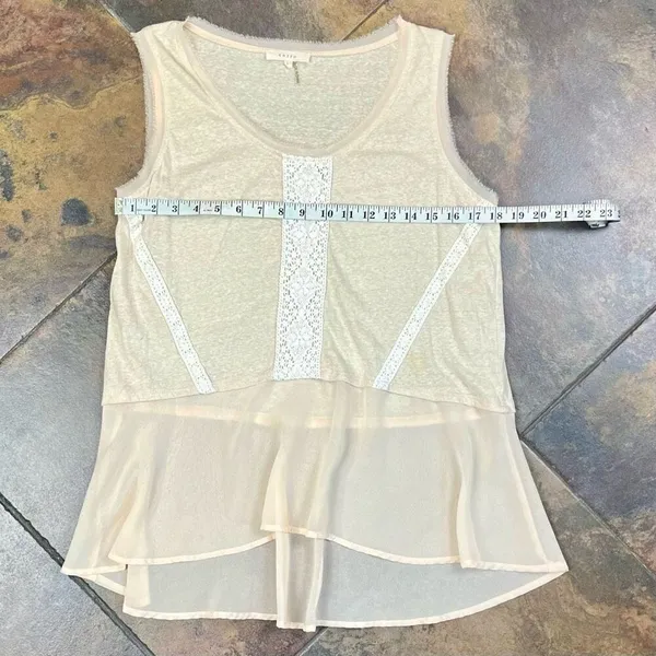 Entro Sleeveless Lace Semi-Sheer Tank Top Large - Image 6