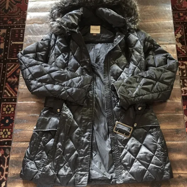 Black Puffer Jacket w/ Detachable Hood, EUC - Image 2