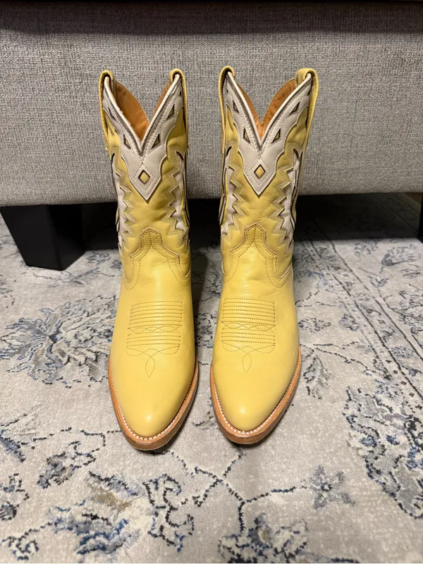 Tecovas The Jolene Pale Yellow Boots Size 6 - Image 6