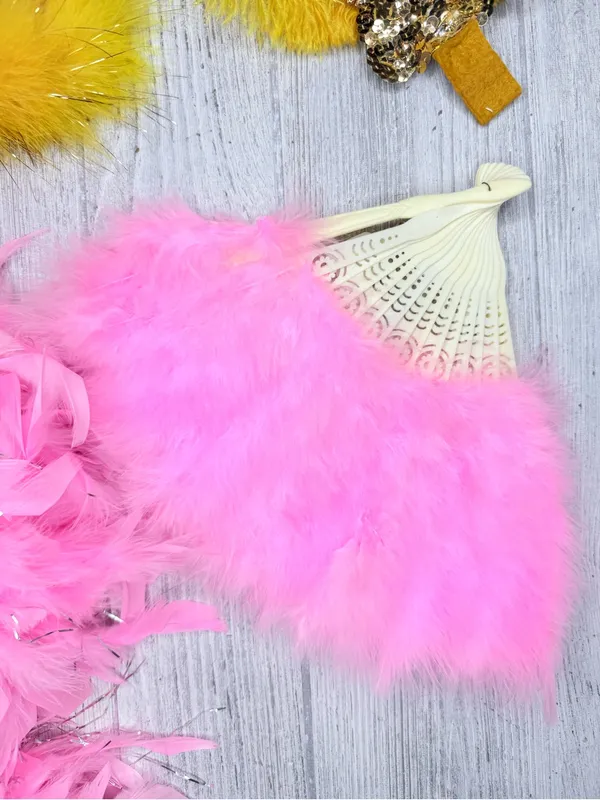Vintage feather boas and fans / hair piece accessories glitter costume cosplay - Image 3