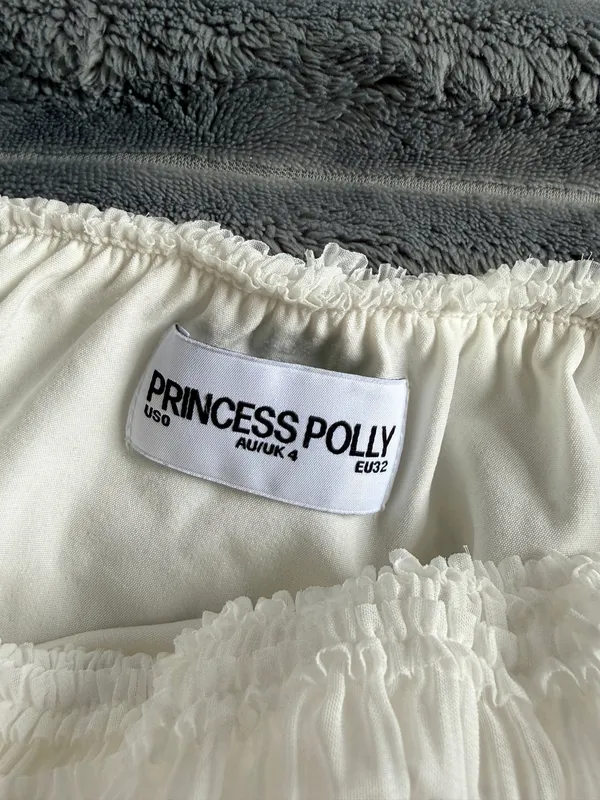 Princess Polly Orzo Ruched Maxi Skirt in White Size 0 Resortwear Y2K Boho - Image 3