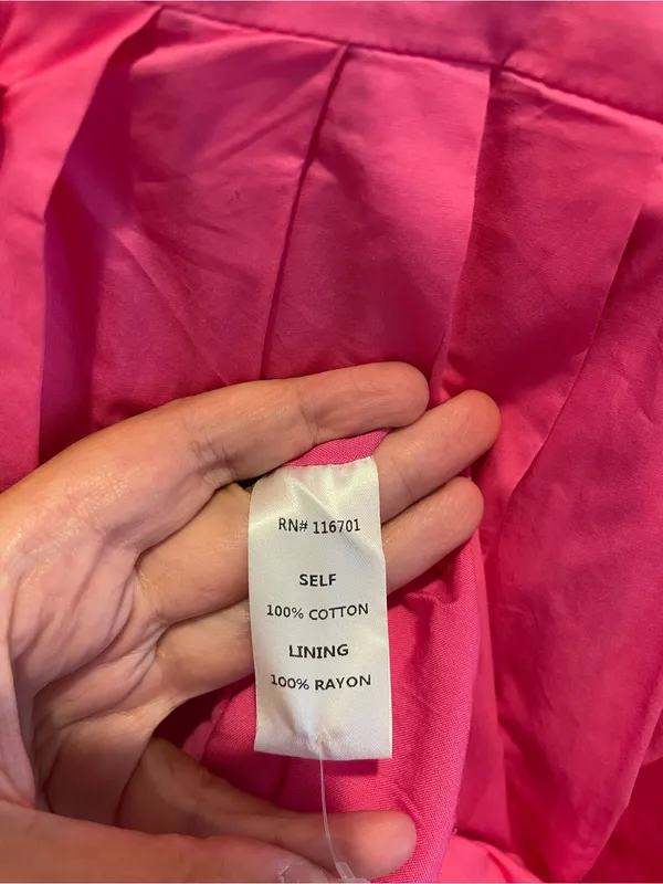 Karlie Mini Dress Hot Pink Small S puff sleeve boutique cotton - Image 4
