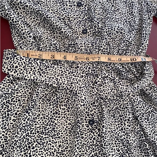 Melloday Midi Dress Small Animal Print Belted Shirt Dress Career Office Work - Image 3