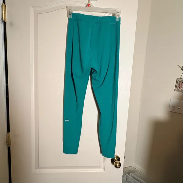 Alo Yoga Blissful Ribbed High Waist 7/8 Leggings Ocean Teal S - Image 2