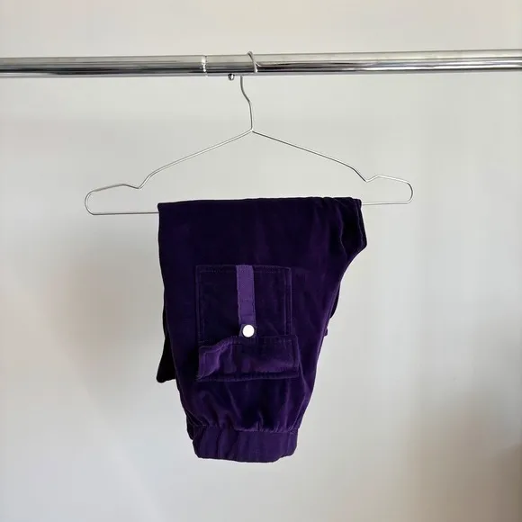 Y2K Tracksuit Purple Velour Lounge Pants S Drawstring Bimbocore McBling - Image 8