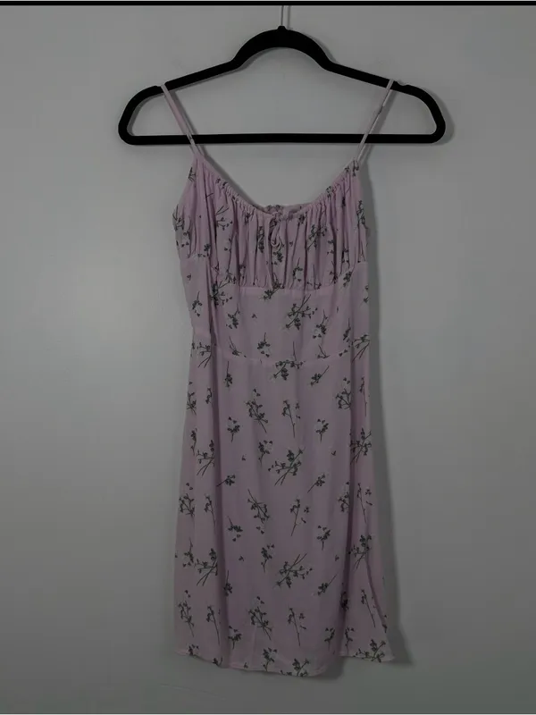 Aritzia Sunday Best Delilah Mini Dress Lilac Bloom Floral Pink Size Small - Image 2