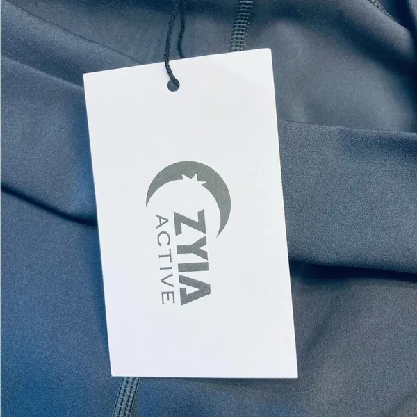 Zyia Active Leggings Womens 12 Neon Yellow Blue Parallel Luxe Hi-Rise 7/8 Yoga‎ - Image 11