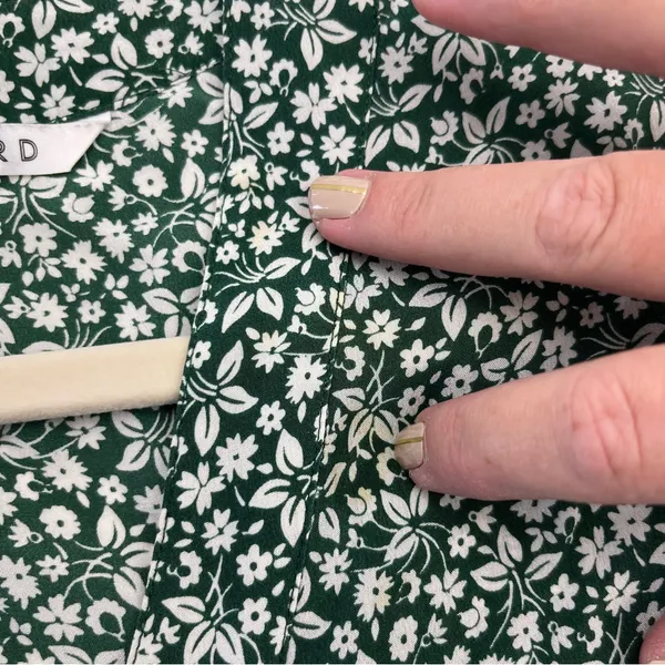 Veronica Beard Floral Giana Dress Green White Floral 100% Silk Size‎ 2 *FLAWED* - Image 6